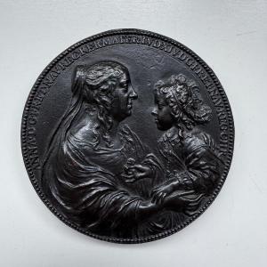 Médaille Anne d'Autriche et Louis XIV enfant par Jean Warin Le Val de Grâce