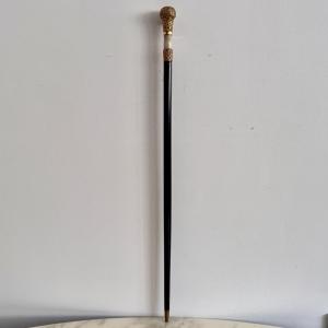 Small Baton Or Conductor's Baton From The Late 19th Century, Made Of Gilded Metal And Mother-of-pearl