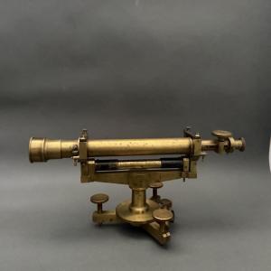 Ancien niveau à lunette de géomètre Instrument topographique XIXe
