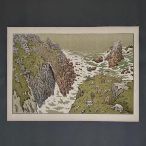Lithograph By Henri Rivière, *aspects Of Nature*—*the Cliff*
