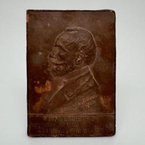 Terracotta Bas-relief Plaque By J.-m. Lelièvre, Created By Charles Filleul, 1904