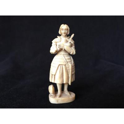 Jeanne d'Arc sculptée à la main Sculpture XIXe 