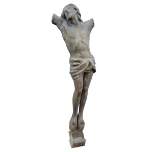 Christ XVIIIeme Bois Sculpte Drape