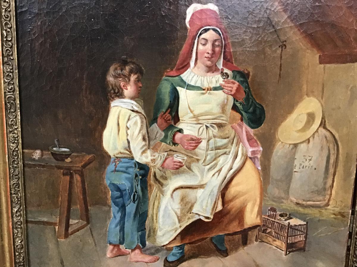 Mère et enfant regardant un oiseau -photo-3