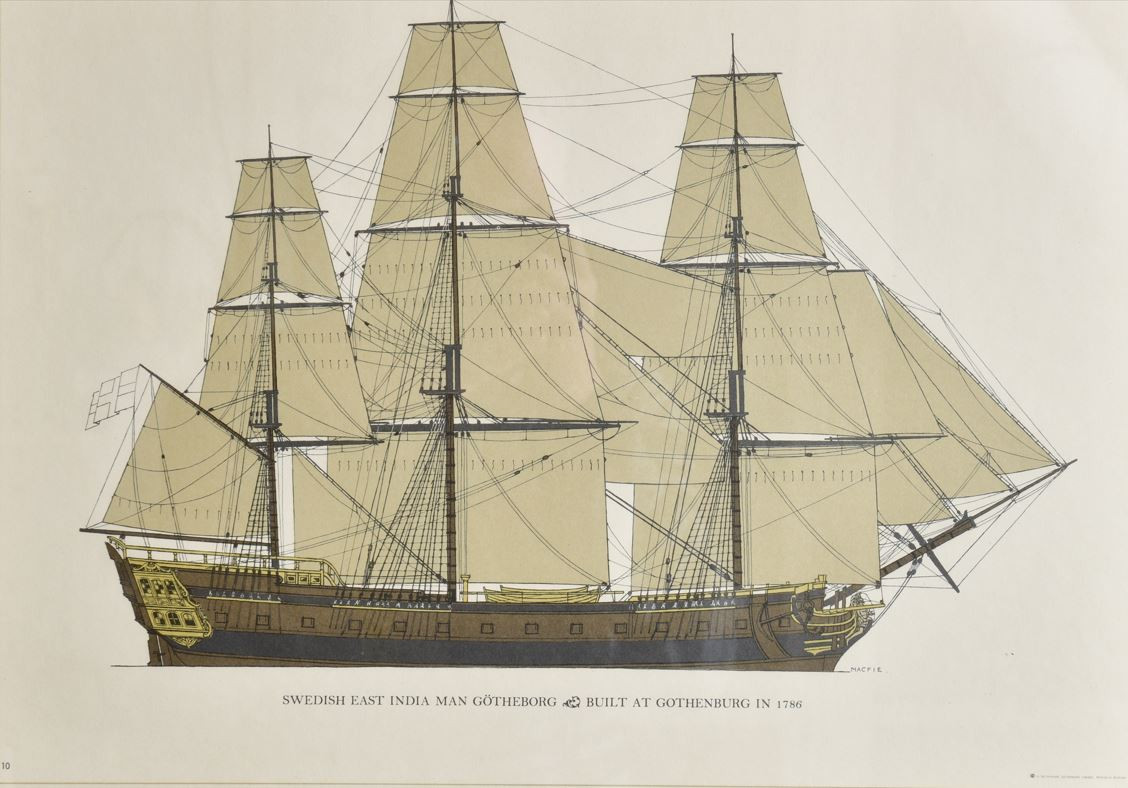 Set Of 5 Lithographs Of Old Boats-photo-1