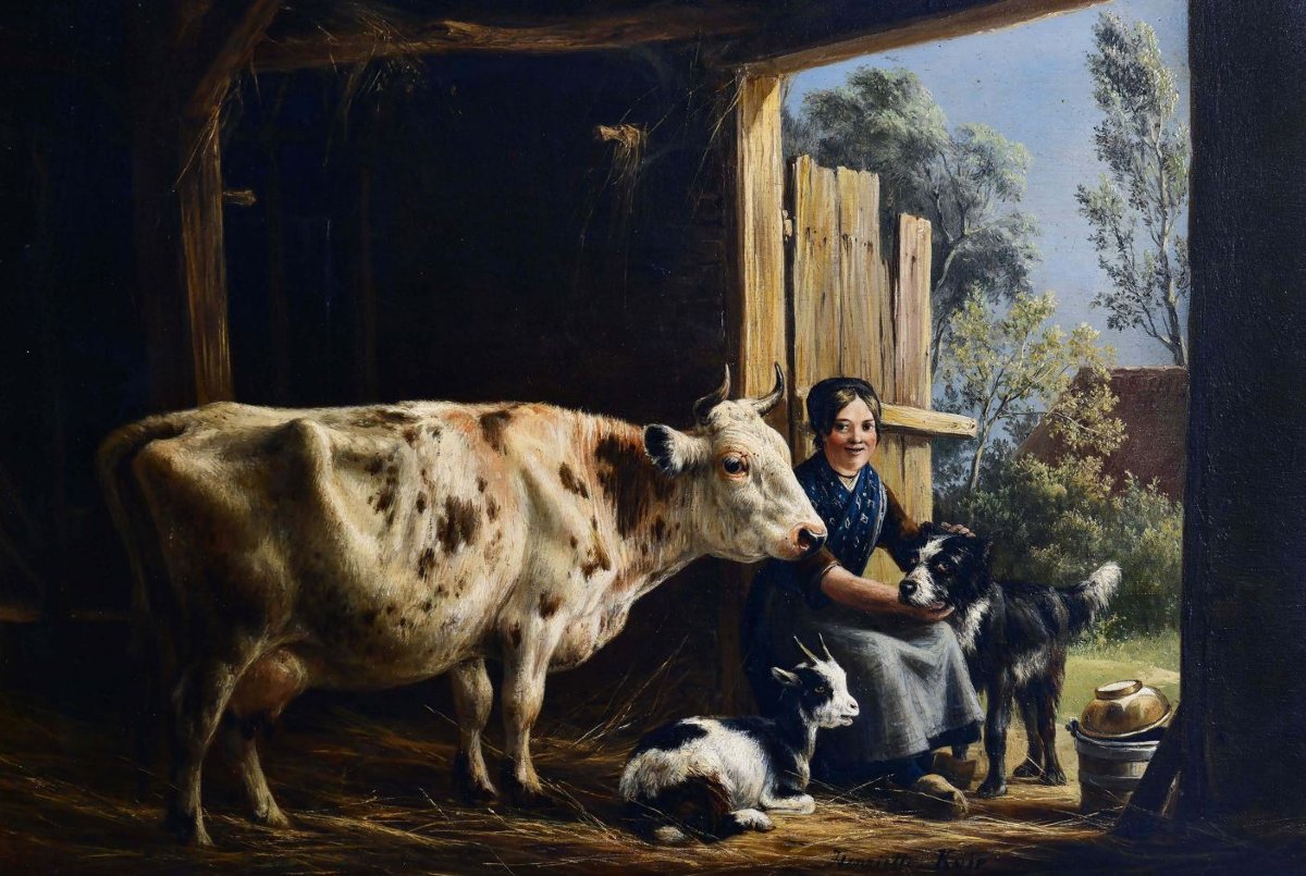 Painting On Wood, First Half Of The 19th Century, Henriette Geertruida Knip-photo-2