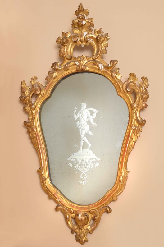 Paire de miroirs à la feuille d’or – XIXe siècle – Héraclès & Poséidon-photo-2