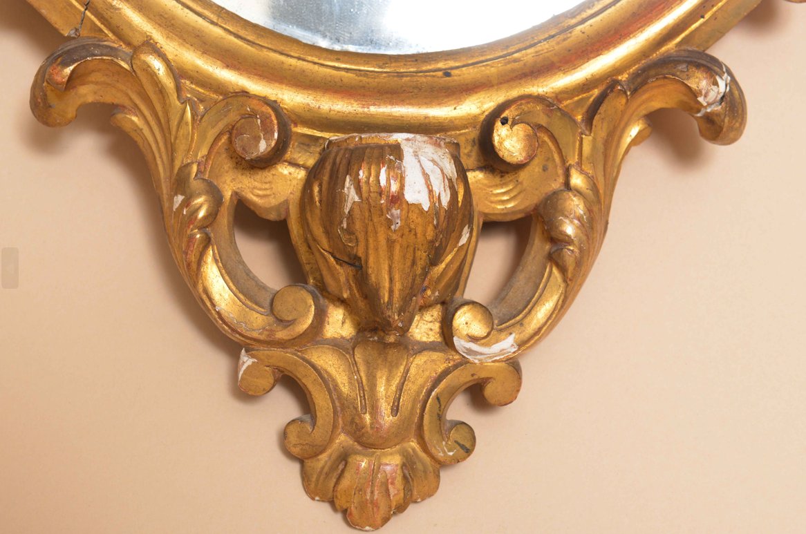Paire de miroirs à la feuille d’or – XIXe siècle – Héraclès & Poséidon-photo-4