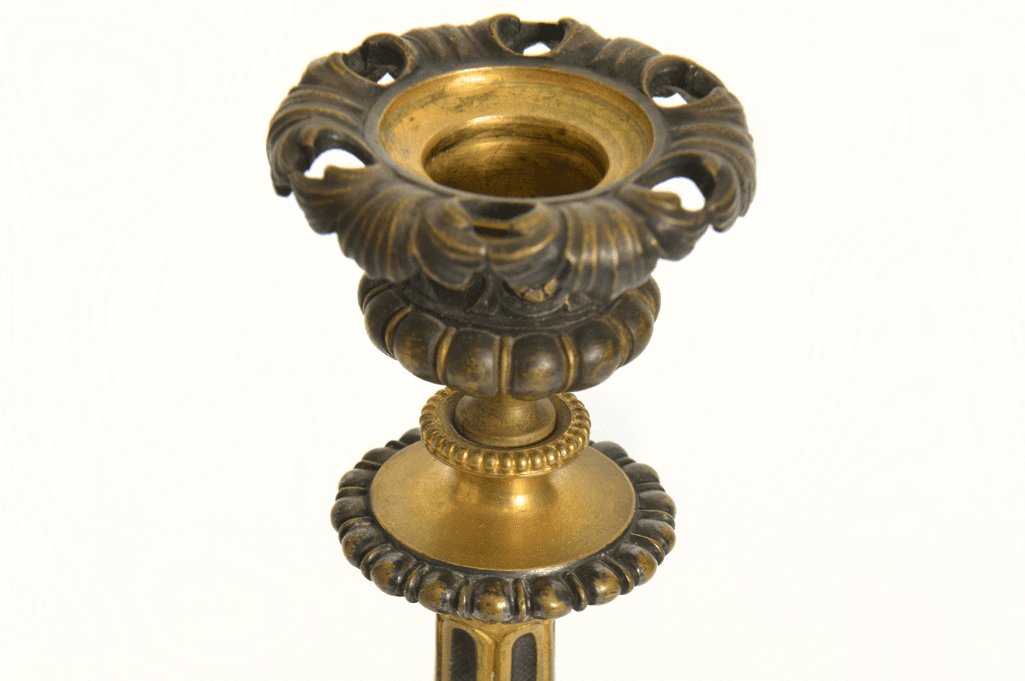 Pair Of Candlesticks Signed Henry Picard In Bronze (mid-19th Century)-photo-3