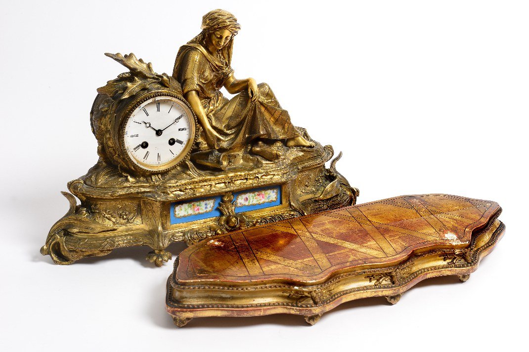 Pendule en bronze doré-photo-1