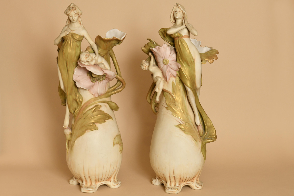 Pair Of Royal Dux Vases