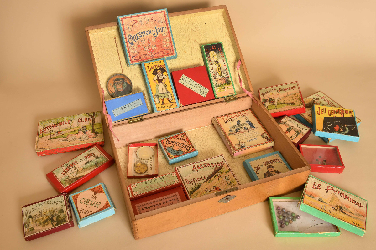 Box Of Several Late 19th Century Games
