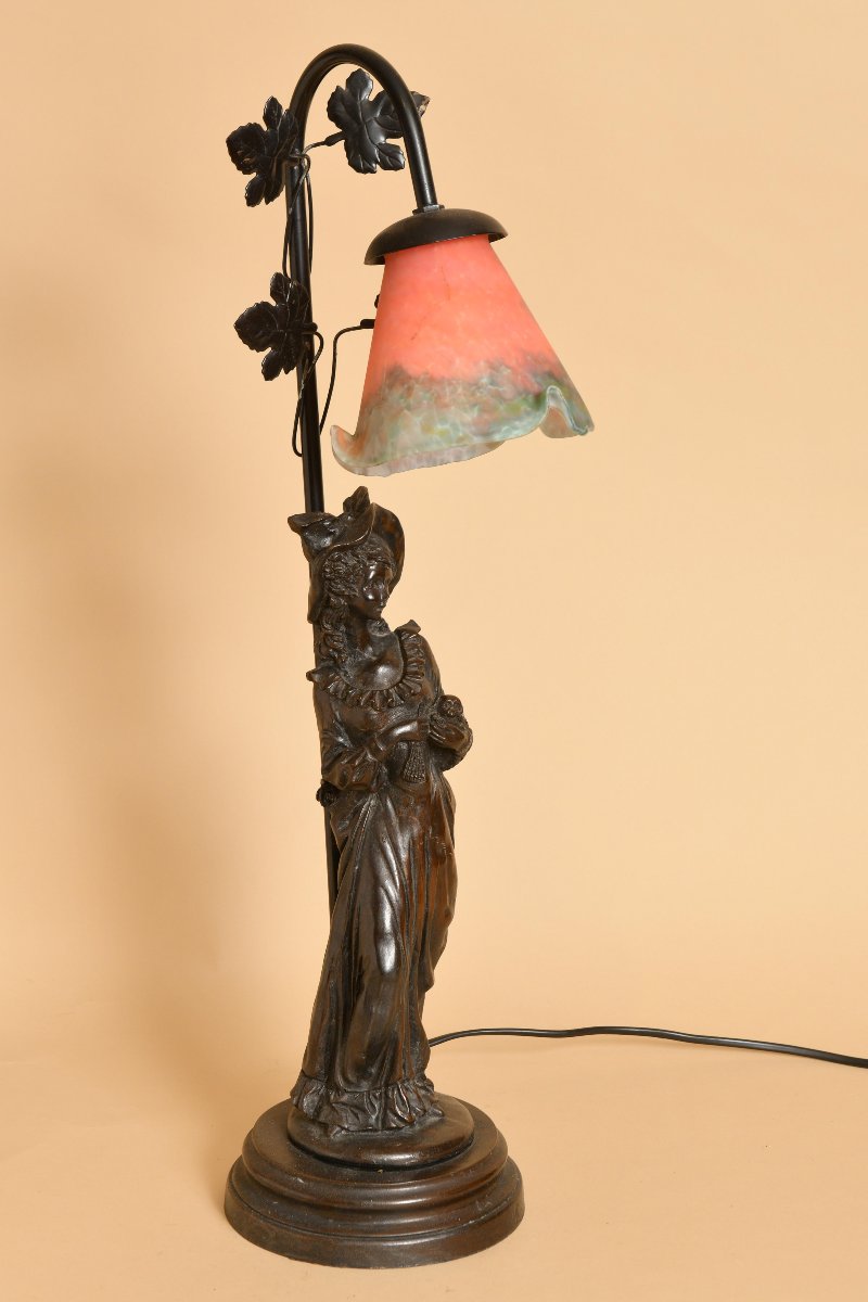 Lampe en régule de style art nouveau-photo-2