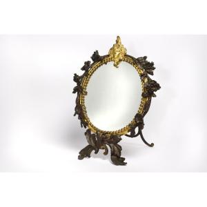 Art Nouveau Bronze Mirror