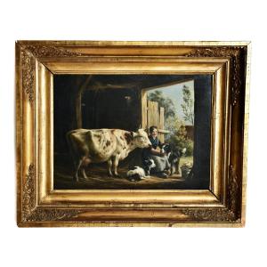 Peinture sur bois 1ère moitié du 19ème siècle Henriette Geertruida Knip