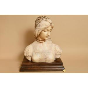 Alabaster Bust Of Pietro Bazzanti