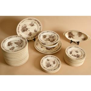 Service d’assiettes « Trianon – Choisi le Roi » – 56 pièces