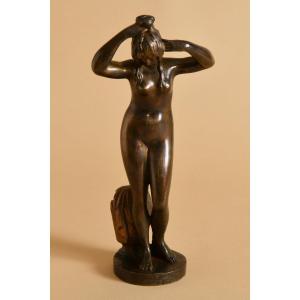 Bronze Nude Woman Washing