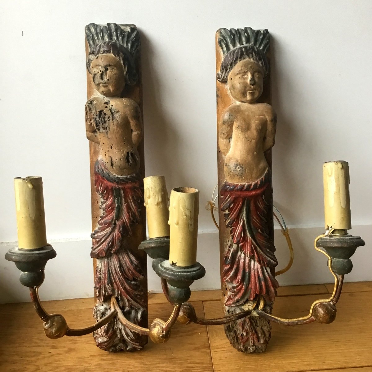 The Pair Of Small Indian Sconces