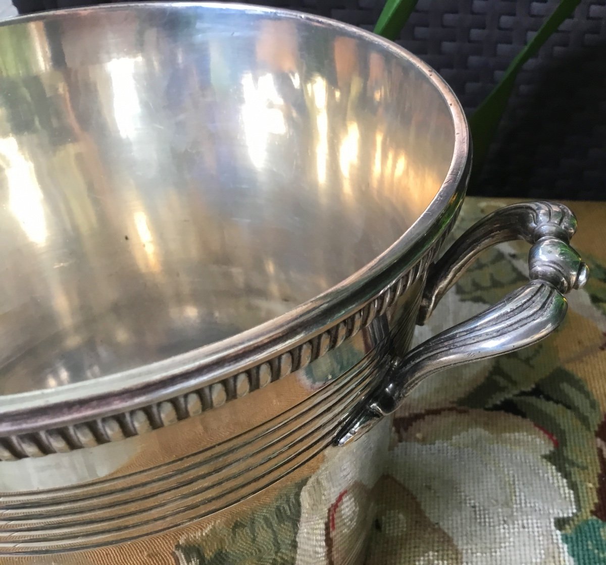 Champagne Bucket In Silver Metal-photo-5