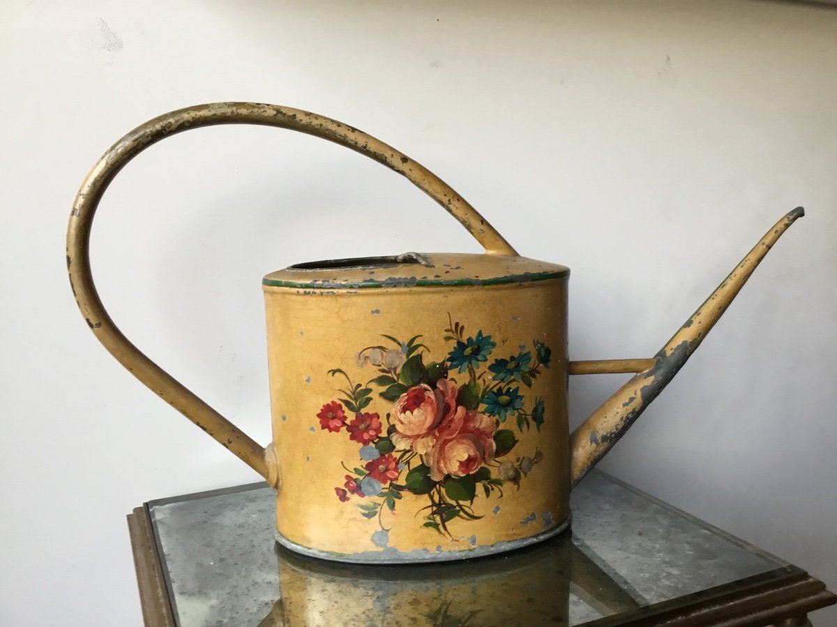 Watering Can In Painted Sheet Metal, Napoleon III Period-photo-2