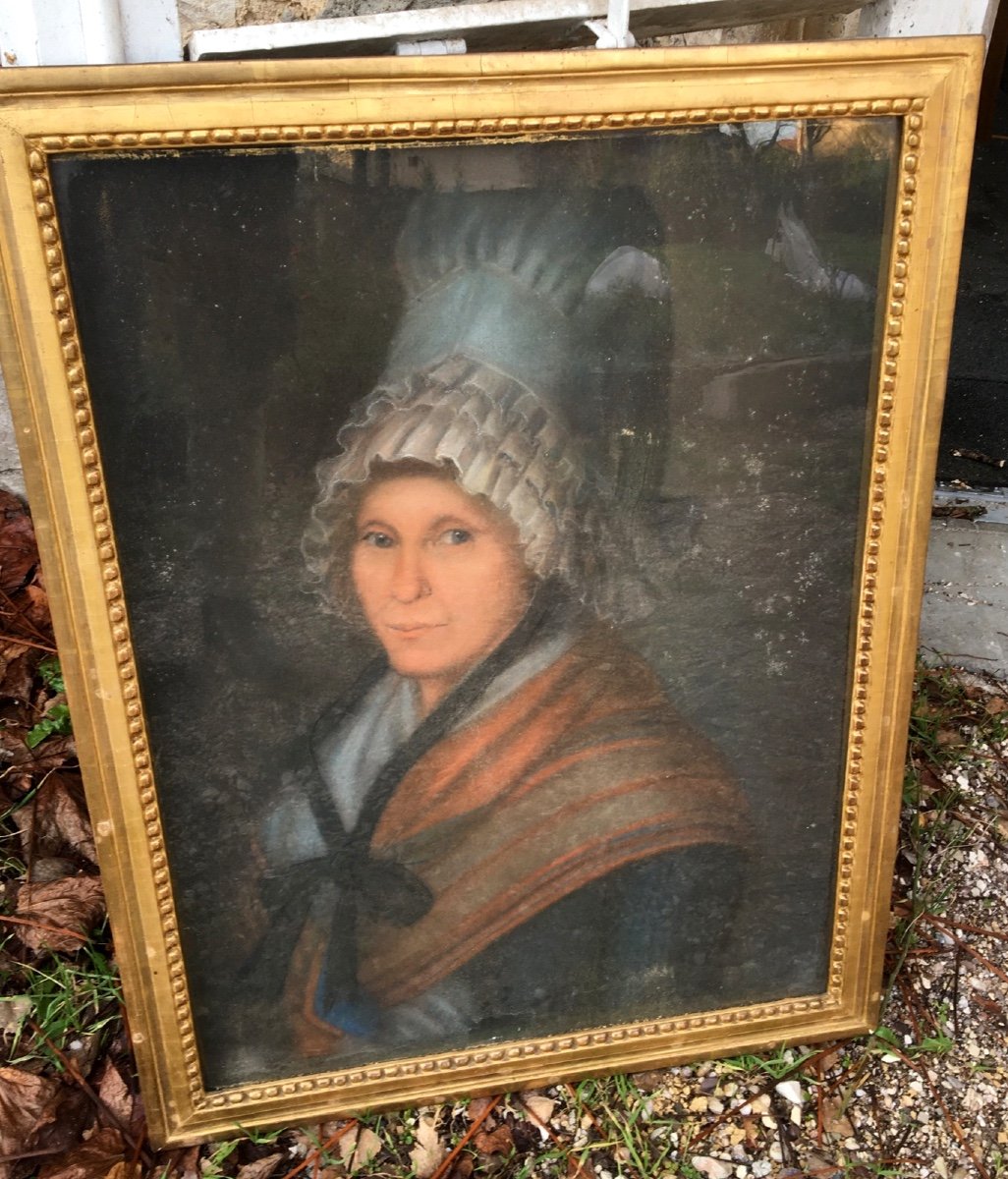 Ecole Française XVIIIe, Portrait De Femme, Pastel, Circa 1770-80