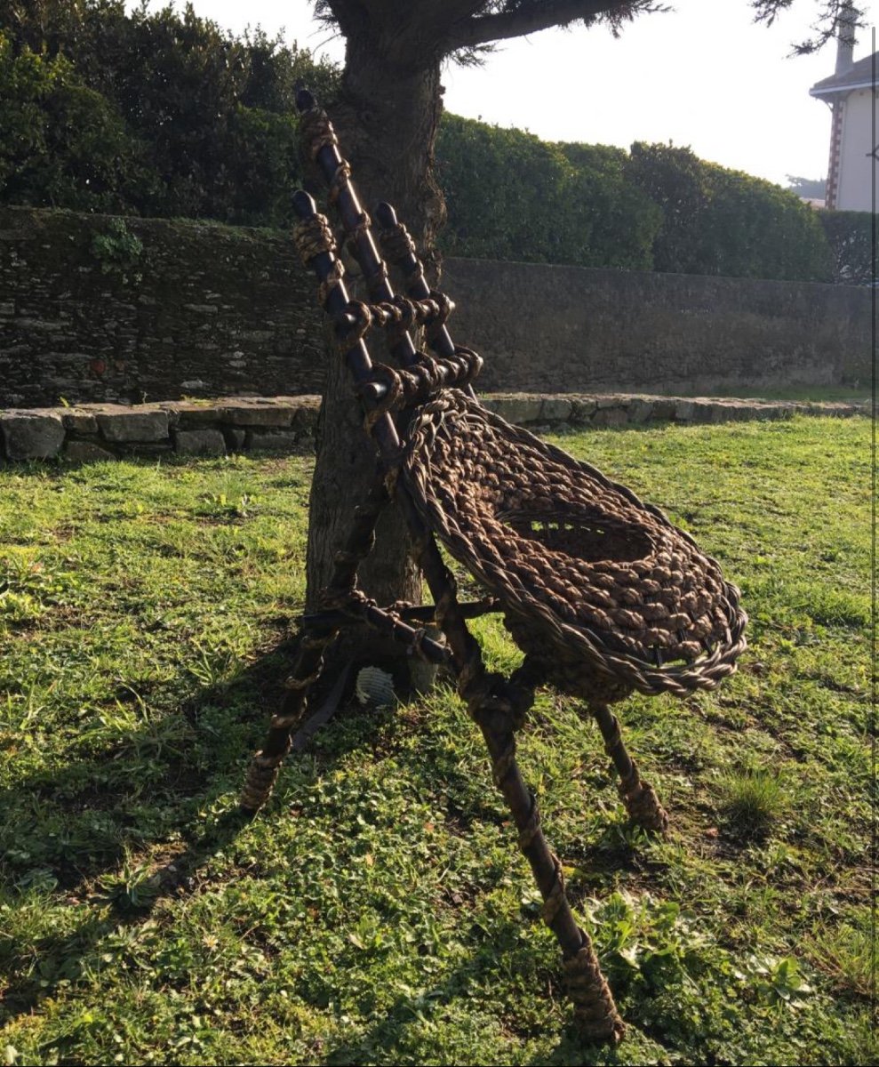 Art Populaire, Curieuse Jardinière Bambou, XXème-photo-4