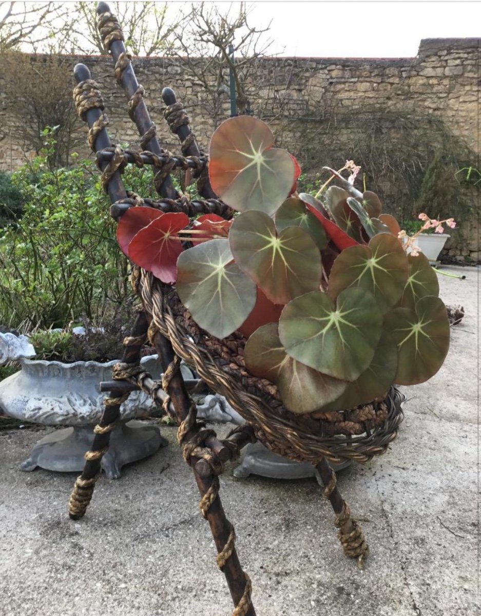 Art Populaire, Curieuse Jardinière Bambou, XXème-photo-2