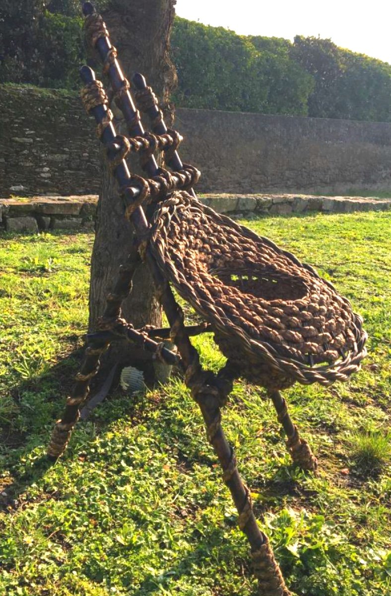Art Populaire, Curieuse Jardinière Bambou, XXème