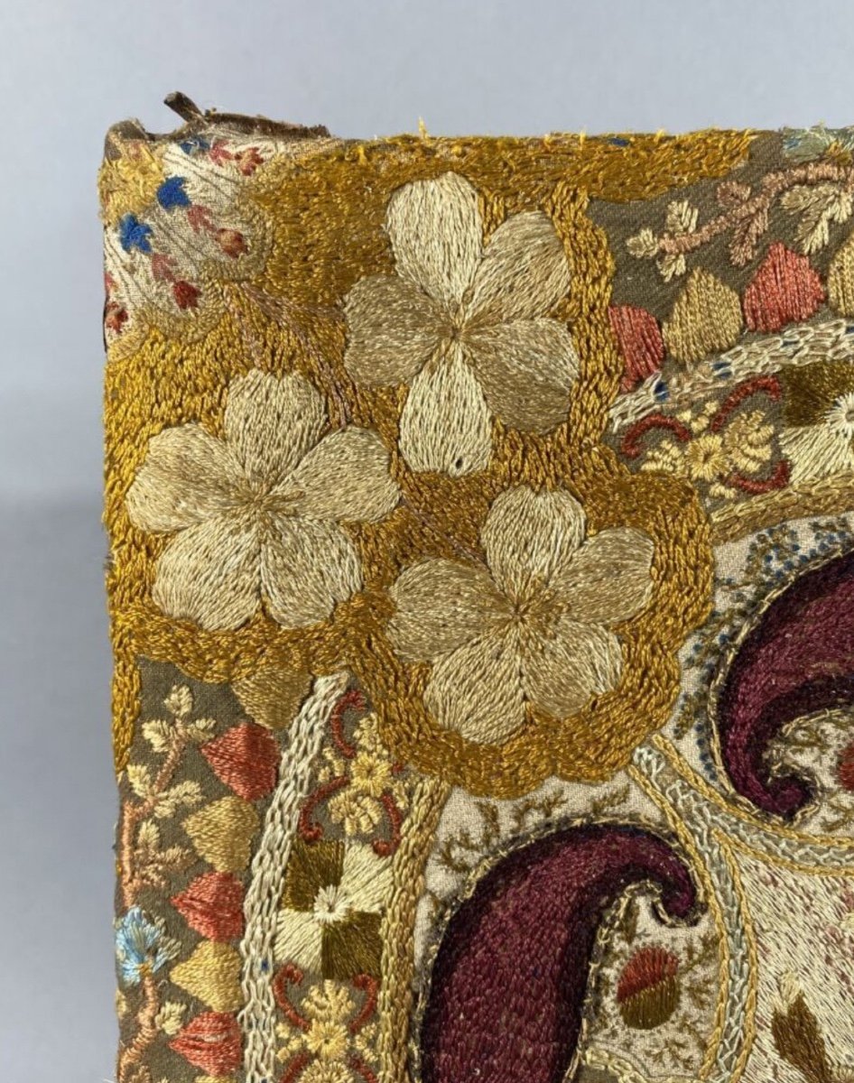Embroidery, Decorated With The Plumet Of The Prince Of Wales And The Imperial Crown. Late 19th Century-photo-4