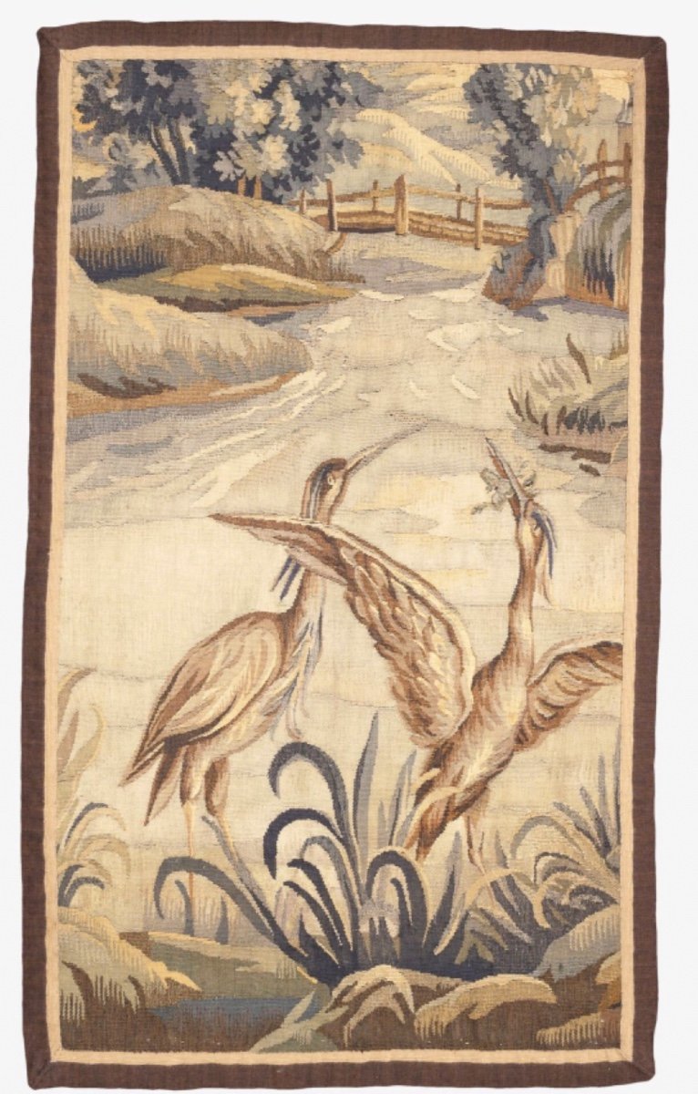 Aubusson, Fragment Of Tapestry, The Herons And The Frog