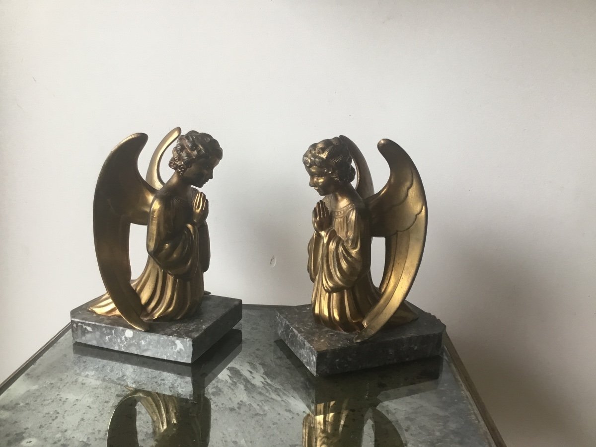 The Pair Of Bookends With Angels-photo-3