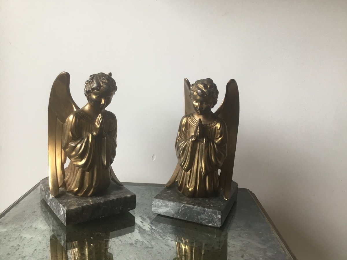 The Pair Of Bookends With Angels-photo-4