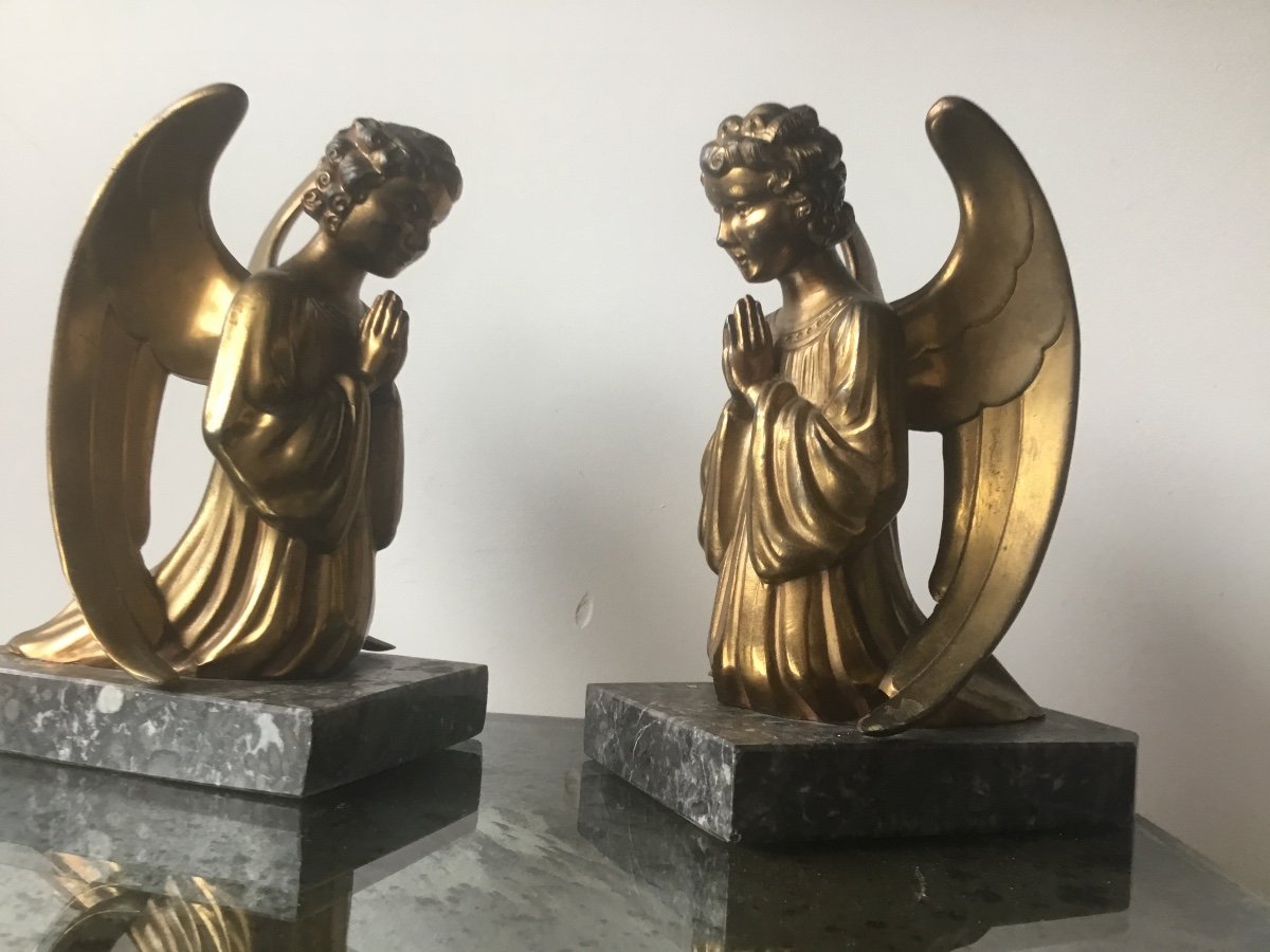 The Pair Of Bookends With Angels-photo-3