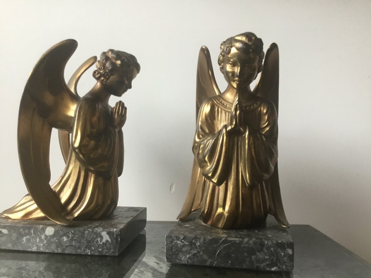 The Pair Of Bookends With Angels-photo-4