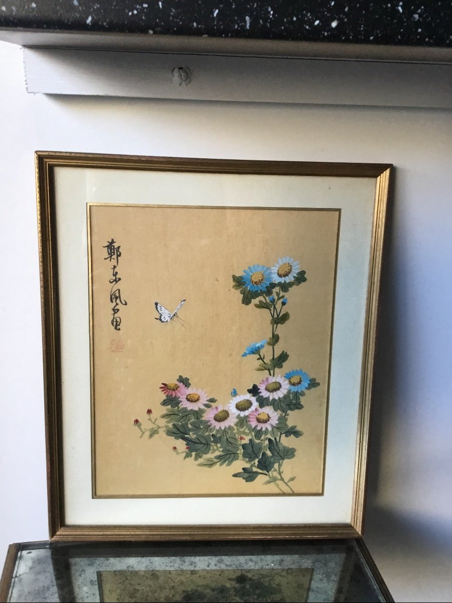 The Queen Daisies, Chinese Gouache-photo-2