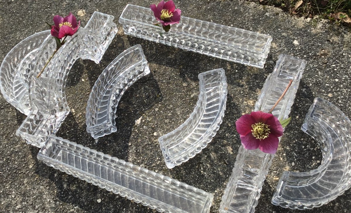 Baccarat Centerpiece, Composed Of 8 Crystal Elements, 1910