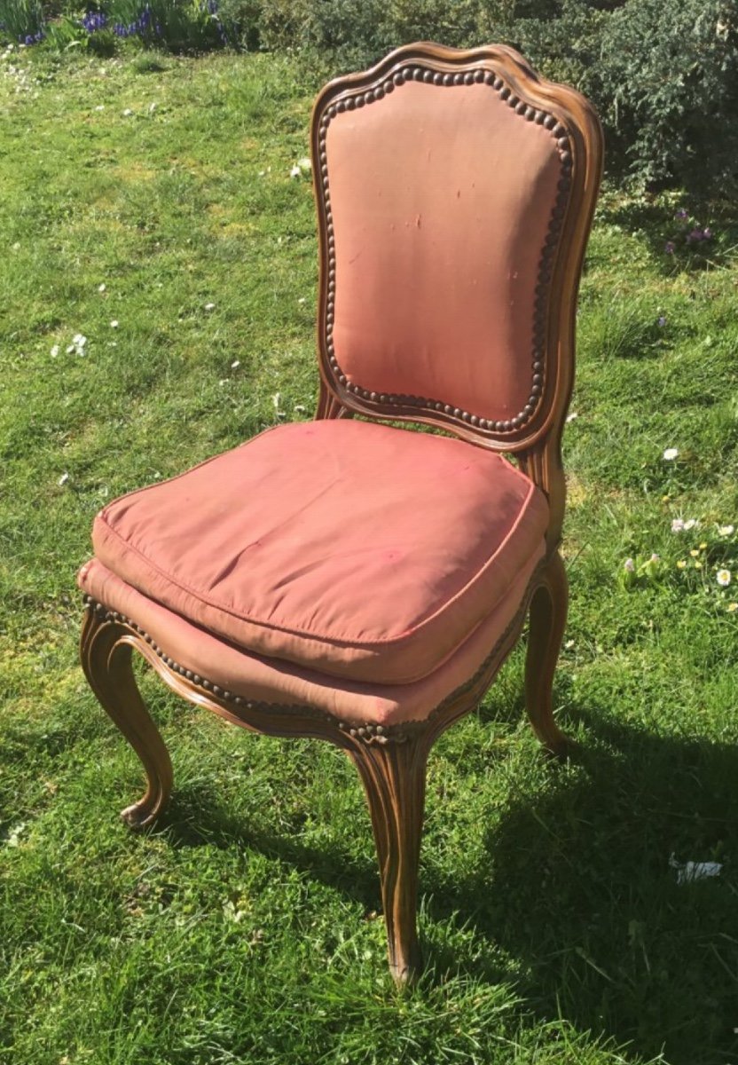 Chaise Denfant En Bois Naturel De Style Louis XV-photo-4