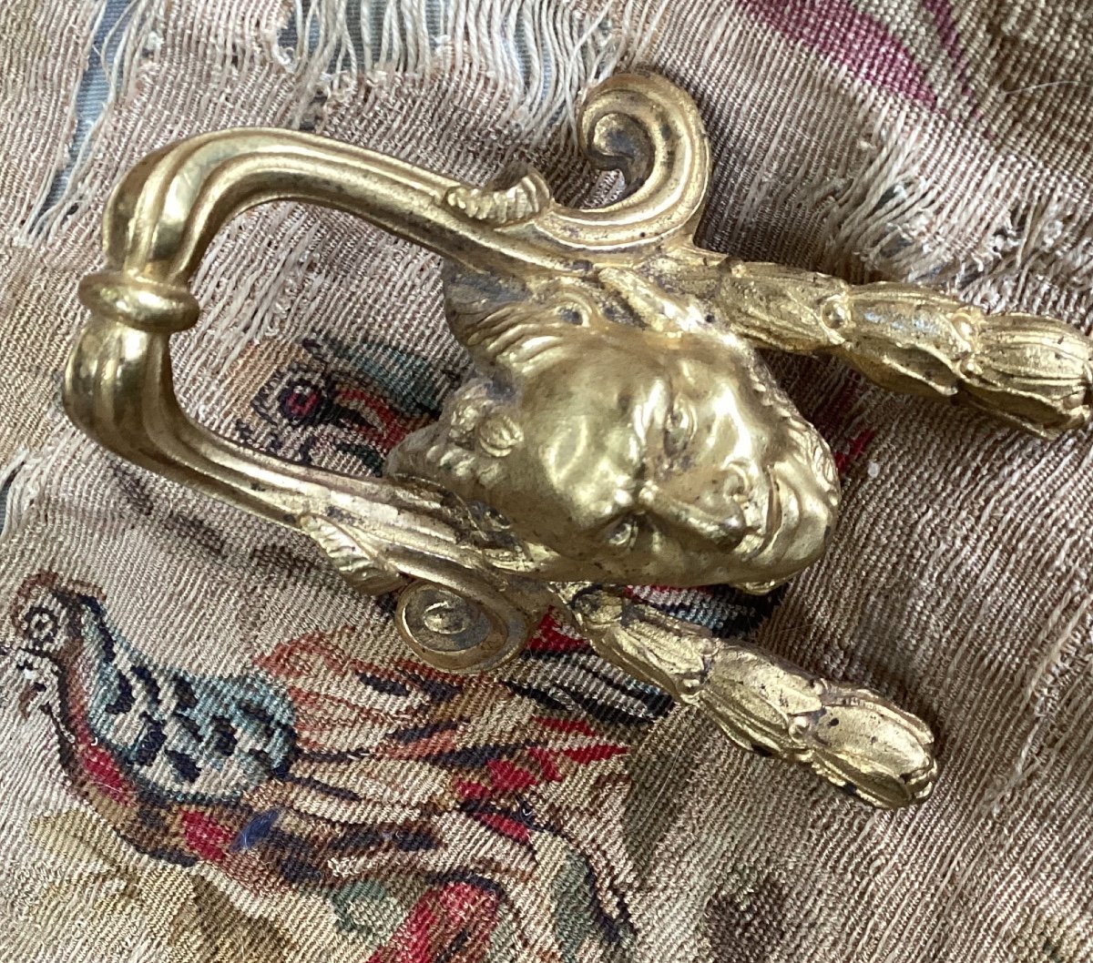 Head Of Satire, Furnishing Bronze, Pull Handle-photo-3