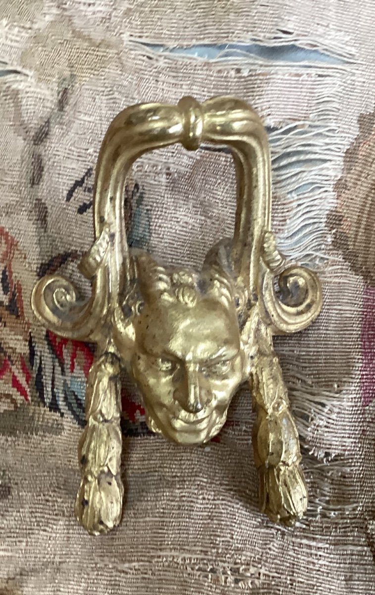 Head Of Satire, Furnishing Bronze, Pull Handle-photo-4