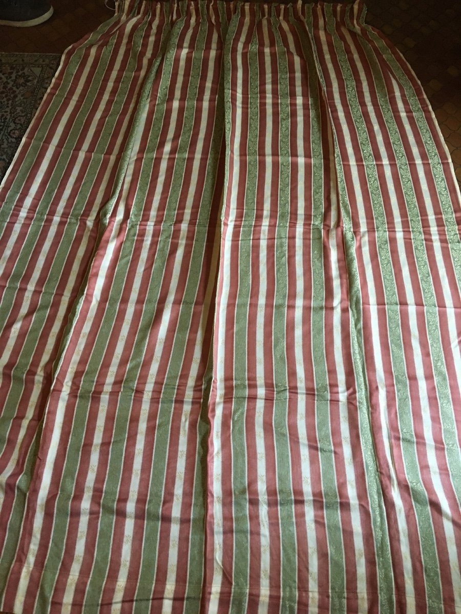 La Paire De Rideaux Vert , Rose Et Or De Style Empire  ( 2 paires dispo)-photo-2