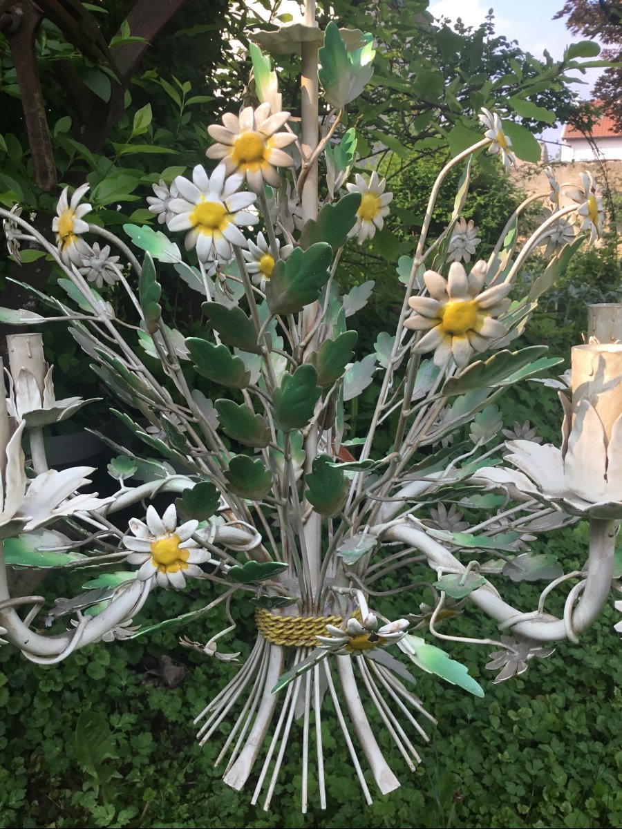 Country Spirit Chandelier With Daisies-photo-5