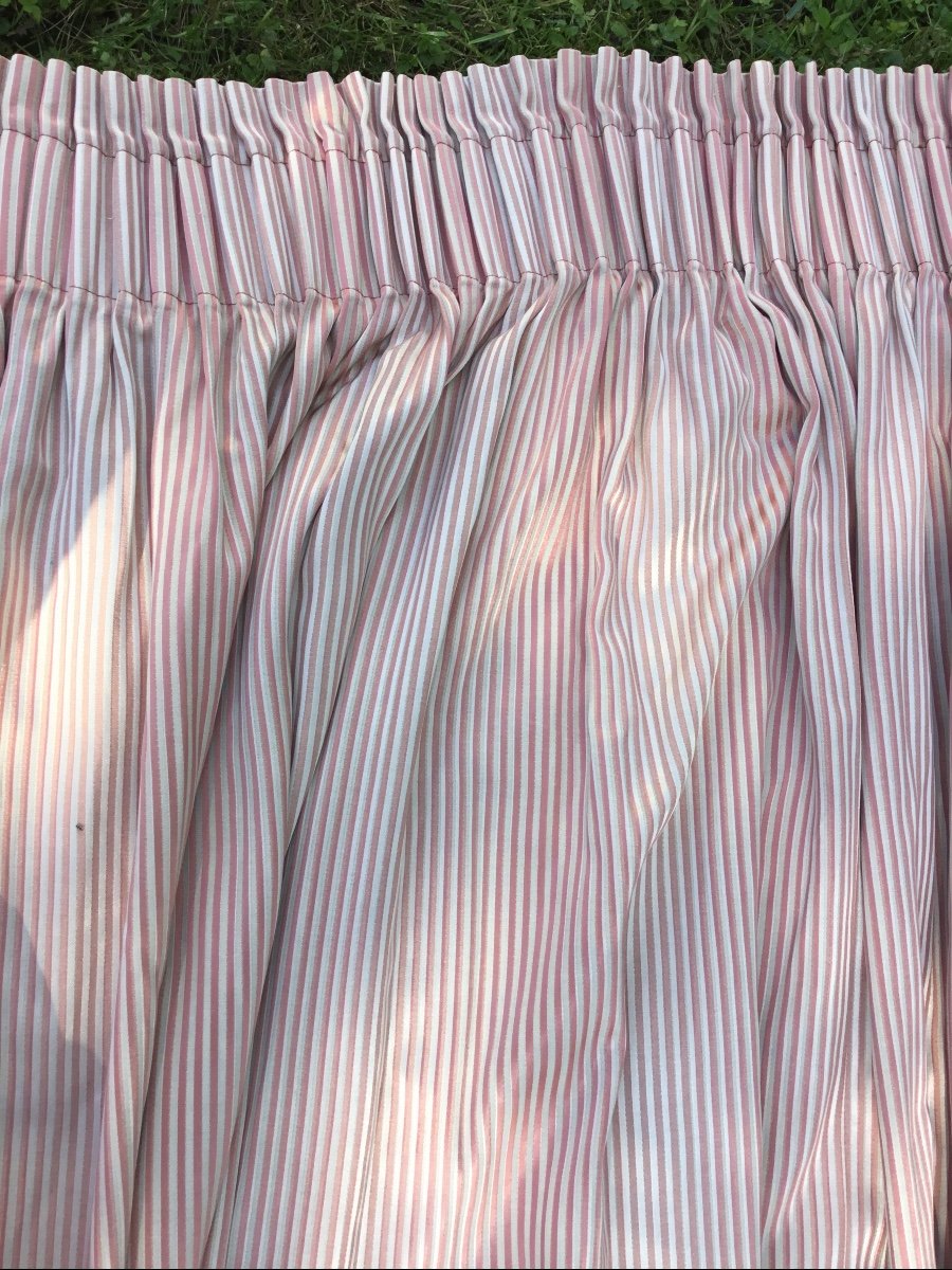 The Pair Double Pink, Cream And Fustian Curtains, Iridescent (2 Pairs Available)-photo-2