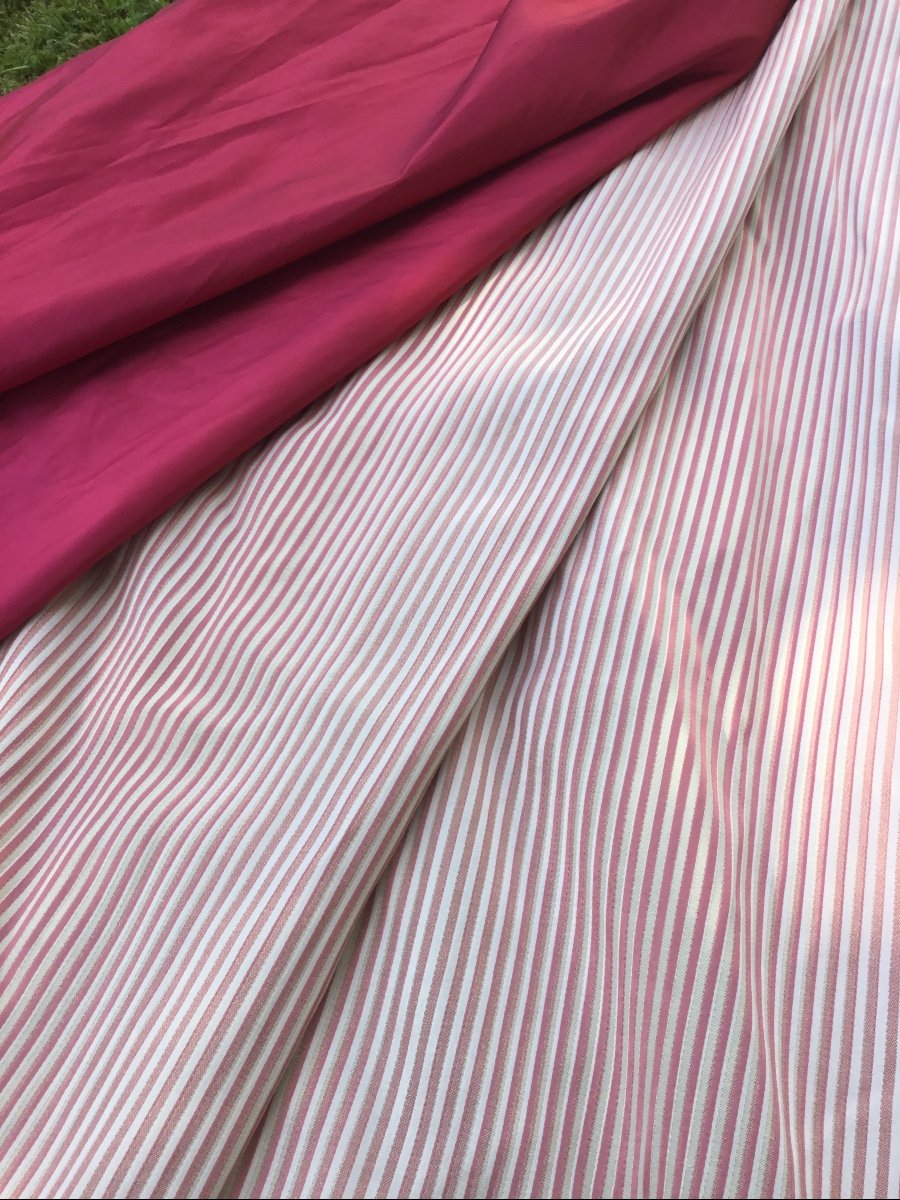 The Pair Double Pink, Cream And Fustian Curtains, Iridescent (2 Pairs Available)-photo-6