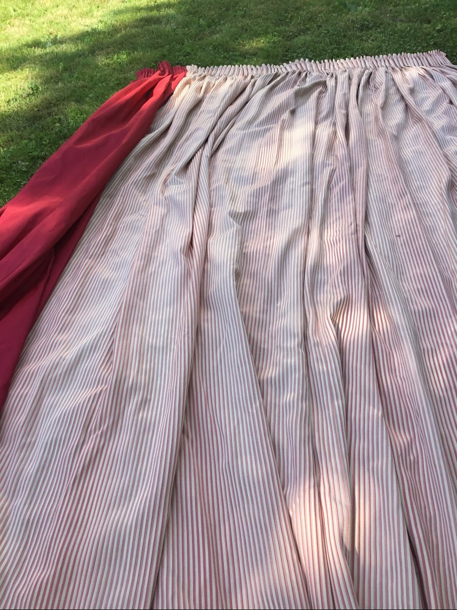 The Pair Double Pink, Cream And Fustian Curtains, Iridescent (2 Pairs Available)-photo-7