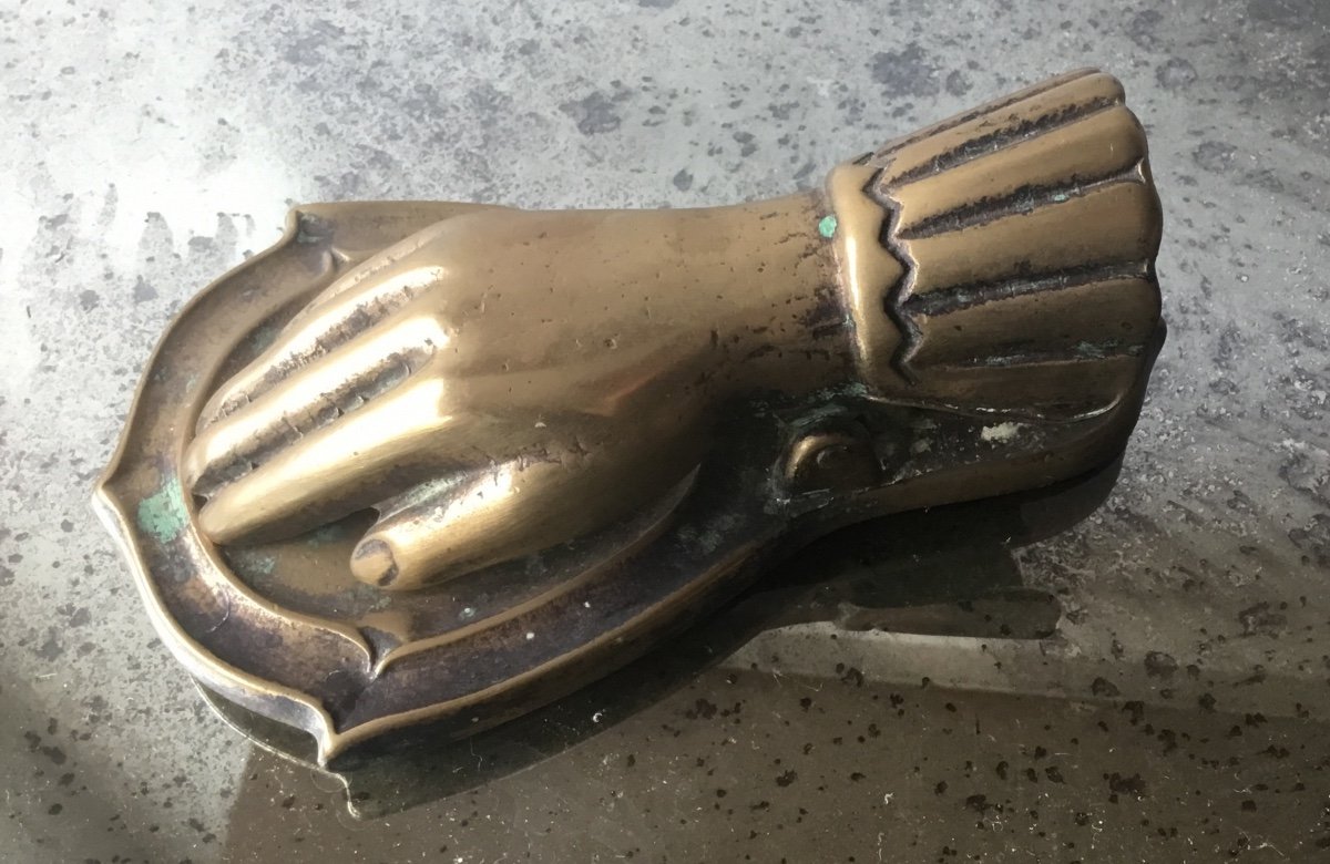 Bronze Hand, Paperweight And Mail Clip