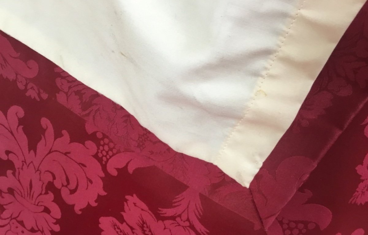 Large Pair Of Raspberry Cotton Sateen Double Curtains-photo-2