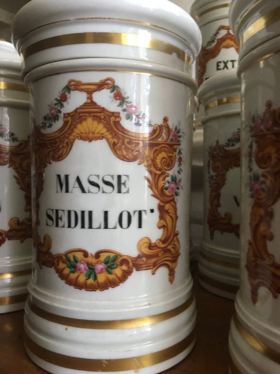 Collection Of 20 Faience Pharmacy Pots-photo-6
