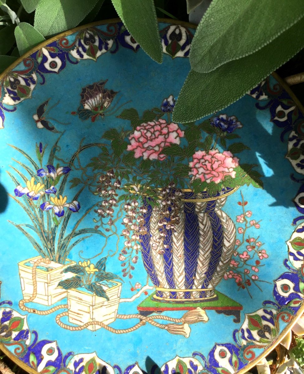Assiette En émaux Cloisonnés Japon , XIXe Siècle