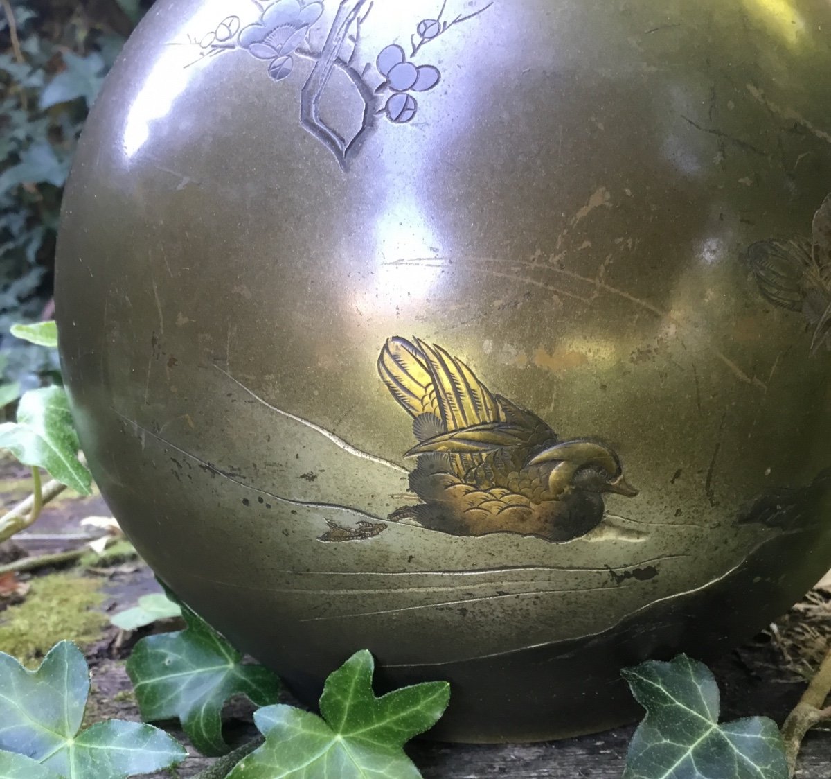 Vase Boule En Bronze à Décor De Canards, Japon, Edo -photo-3